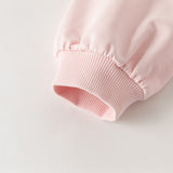 Dave&Bella Toddler Girls Pink Charming Print Mesh Dress-Style Soft Cotton Sweatshirts