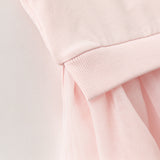 Dave&Bella Toddler Girls Pink Charming Print Mesh Dress-Style Soft Cotton Sweatshirts