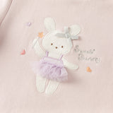 Dave&Bella Toddler Girls Purple Pink Rabbit Print Casual Soft Comfortable Pant Suits