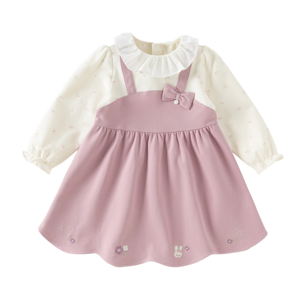 Dave&Bella Toddler Girls Purple Cute Doll Collar Cute A-line Dress