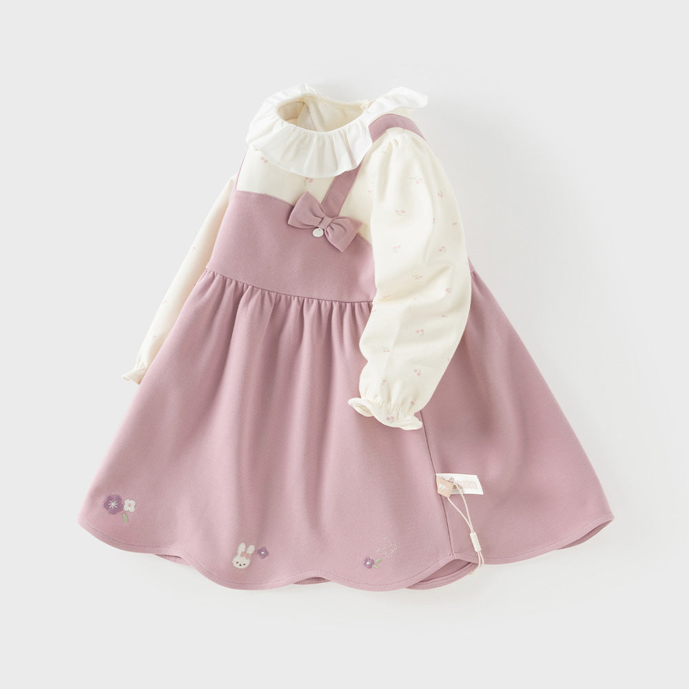 Dave&Bella Toddler Girls Purple Cute Doll Collar Cute A-line Dress