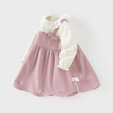 Dave&Bella Toddler Girls Purple Cute Doll Collar Cute A-line Dress