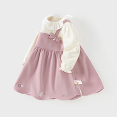 Dave&Bella Toddler Girls Purple Cute Doll Collar Cute A-line Dress