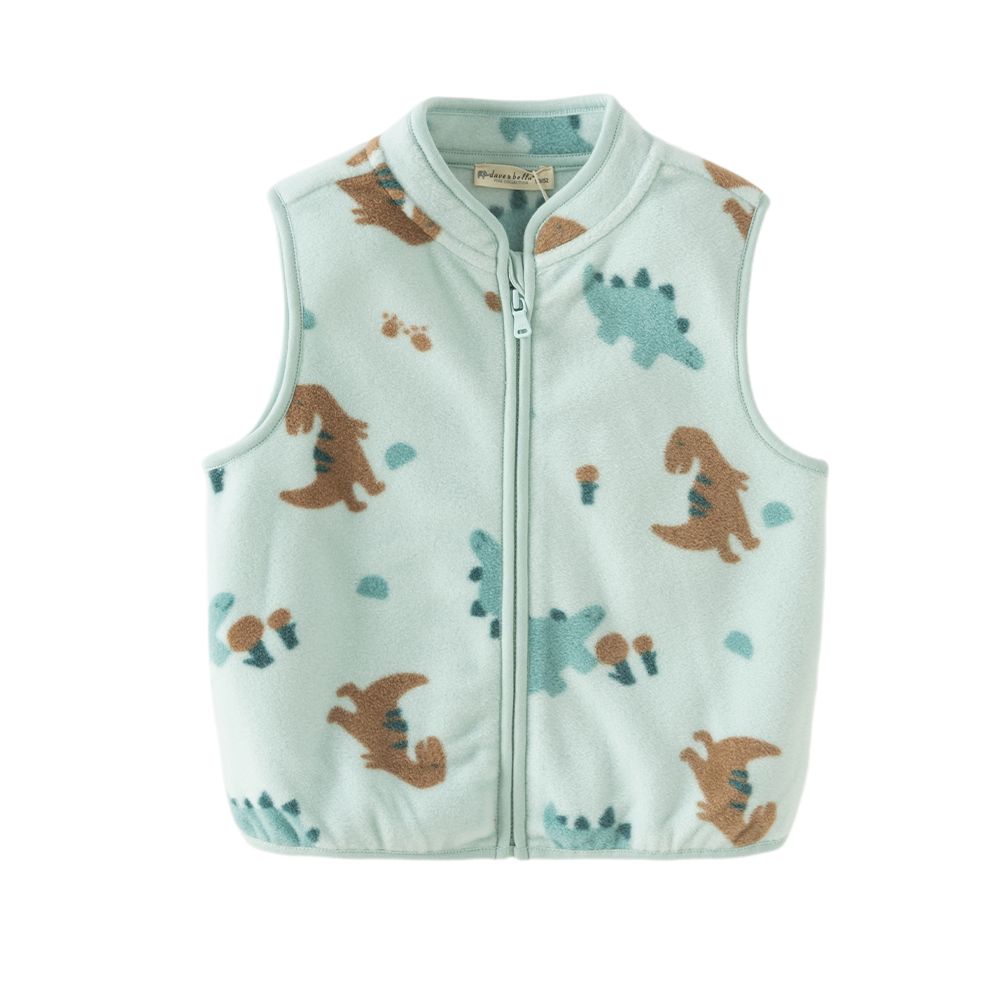 Dave&Bella Toddler Girls/Boys Multi-Color Fleece Lined Cute Print Warm Vests