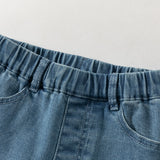 Dave&Bella Toddler Girls Denim Blue Fashion Loose Comfortable Jeans