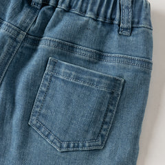 Dave&Bella Toddler Girls Denim Blue Fashion Loose Comfortable Jeans