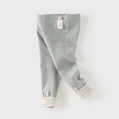 Dave&Bella Toddler Girls Pink/Light Gray Comfortable Versatile Leggings
