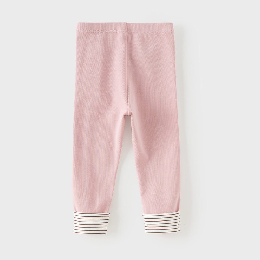 Dave&Bella Toddler Girls Pink/Light Gray Comfortable Versatile Leggings