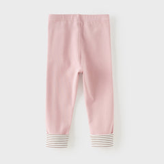 Dave&Bella Toddler Girls Pink/Light Gray Comfortable Versatile Leggings