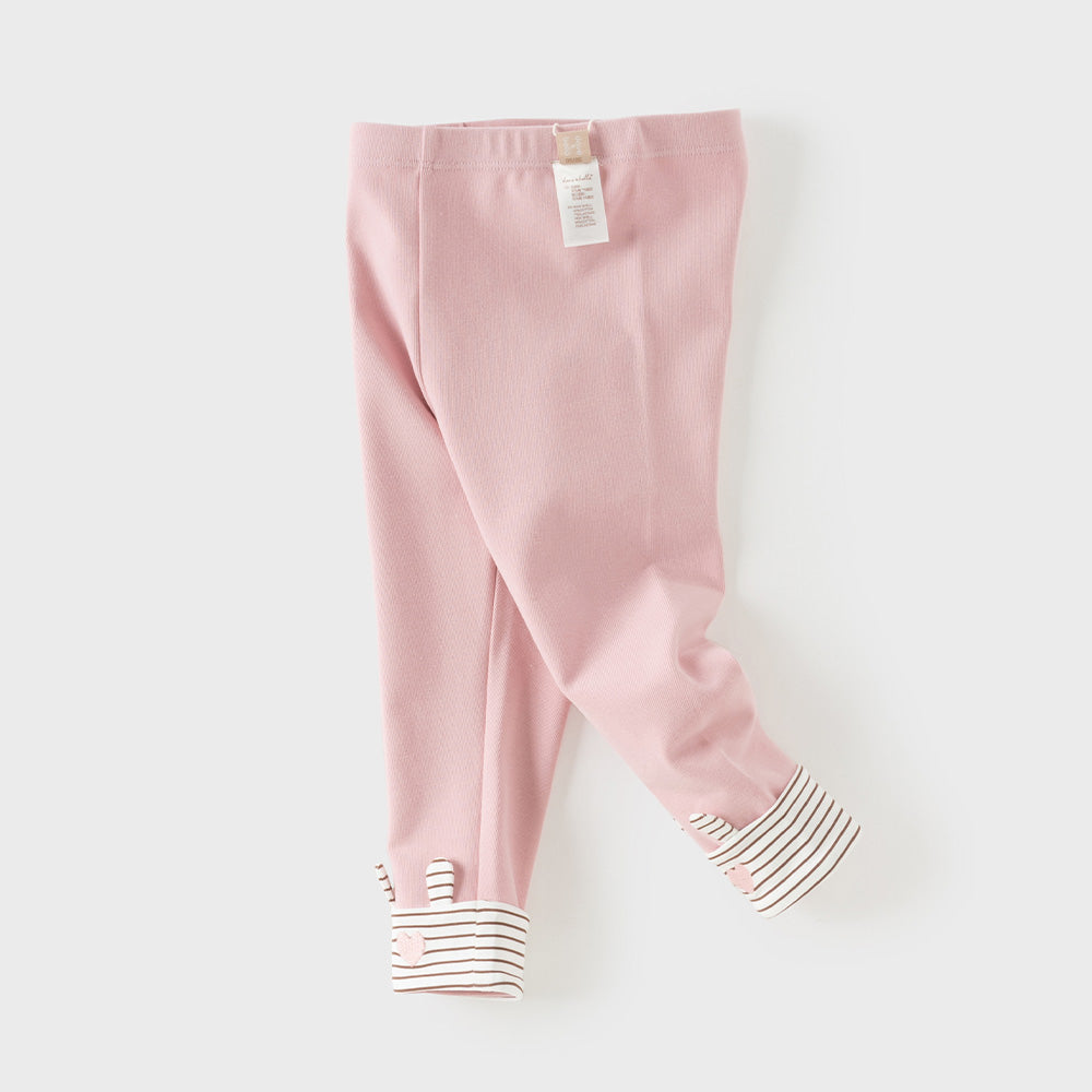 Dave&Bella Toddler Girls Pink/Light Gray Comfortable Versatile Leggings