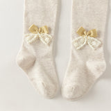 Dave&Bella Toddler Girls Apricot Sweet Bow Tie Comfortable Versatile Tights