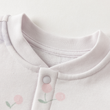 Dave&Bella Baby Girls/Boys Purple/Green Cute Print Warm Fleece Lined Rompers