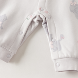 Dave&Bella Baby Girls/Boys Purple/Green Cute Print Warm Fleece Lined Rompers