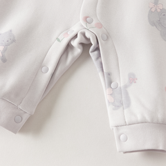 Dave&Bella Baby Girls/Boys Purple/Green Cute Print Warm Fleece Lined Rompers