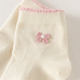 Dave&Bella Toddler Girls Pink White Soft Comfortable Leightweigh Socks