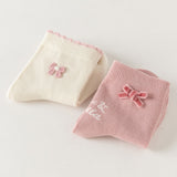 Dave&Bella Toddler Girls Pink White Soft Comfortable Leightweigh Socks