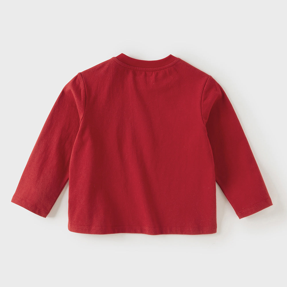 Dave&Bella Toddler Boys Red Car Print Cozy Cotton Casual Comfortable T-shirts