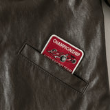 Dave&Bella Toddler Boys Coffee Brown Fashion Design PU Jackets Coats
