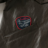 Dave&Bella Toddler Boys Coffee Brown Fashion Design PU Jackets Coats