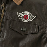 Dave&Bella Toddler Boys Coffee Brown Fashion Design PU Jackets Coats