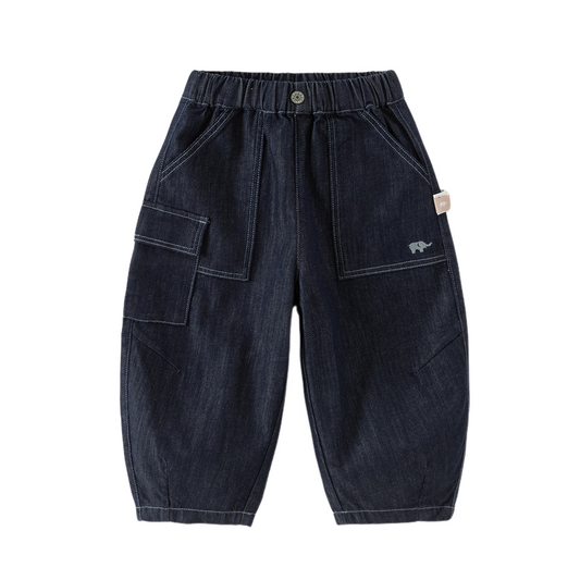 Dave&Bella Toddler Boys Denim Blue Classic Simple Versatile Jeans