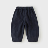 Dave&Bella Toddler Boys Denim Blue Classic Simple Versatile Jeans