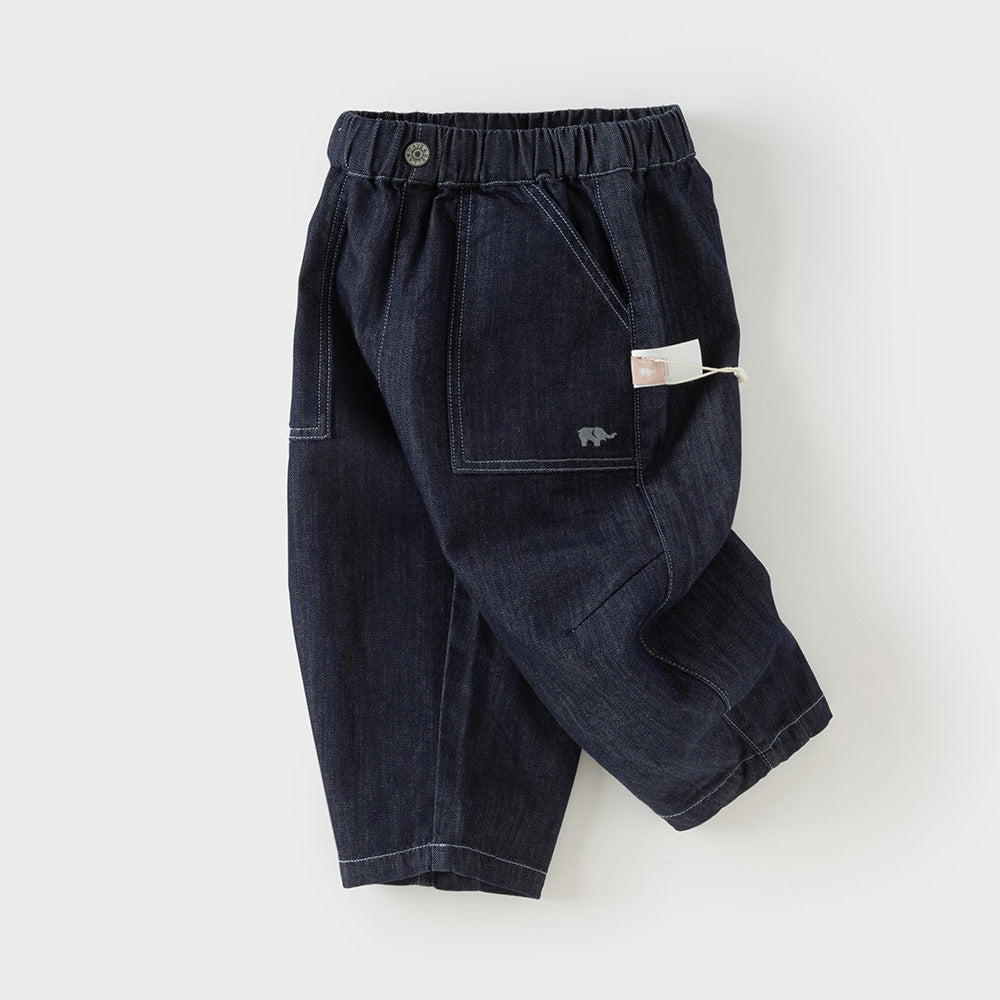 Dave&Bella Toddler Boys Denim Blue Classic Simple Versatile Jeans