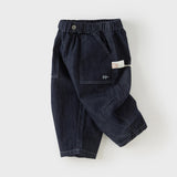 Dave&Bella Toddler Boys Denim Blue Classic Simple Versatile Jeans