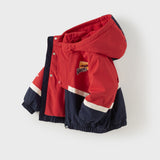 Dave&Bella Toddler Boys Red Racing Style Waterproof Hooded Jackets