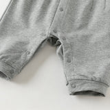 Dave&Bella Baby Boys Grey Turndown Collar Preppy Fake Two-Piece Rompers