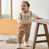 Dave&Bella Toddler Boys Brown Cute Horse Print Soft Comfortable Cotton Rompers