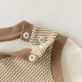 Dave&Bella Toddler Boys Brown Cute Horse Print Soft Comfortable Cotton Rompers