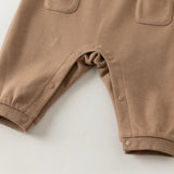 Dave&Bella Toddler Boys Brown Cute Horse Print Soft Comfortable Cotton Rompers