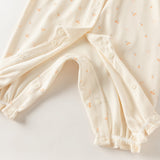 Dave&Bella Baby Girls Beige Cherry Print Cozy Cute Casual Rompers