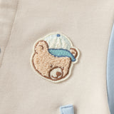Dave&Bella Baby Boys Light Khaki Soft Bear Embroidery Turtle Rompers