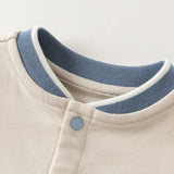 Dave&Bella Baby Boys Light Khaki Soft Bear Embroidery Turtle Rompers