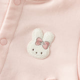 Dave&Bella Baby Girls Pink Cute Rabbit Embroidery Turtle Soft Daily Rompers