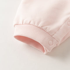 Dave&Bella Baby Girls Pink Cute Rabbit Embroidery Turtle Soft Daily Rompers