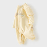 Dave&Bella Baby Girls/Boys Purple/Yellow Cozy Cotton Comfortable Simple Rompers