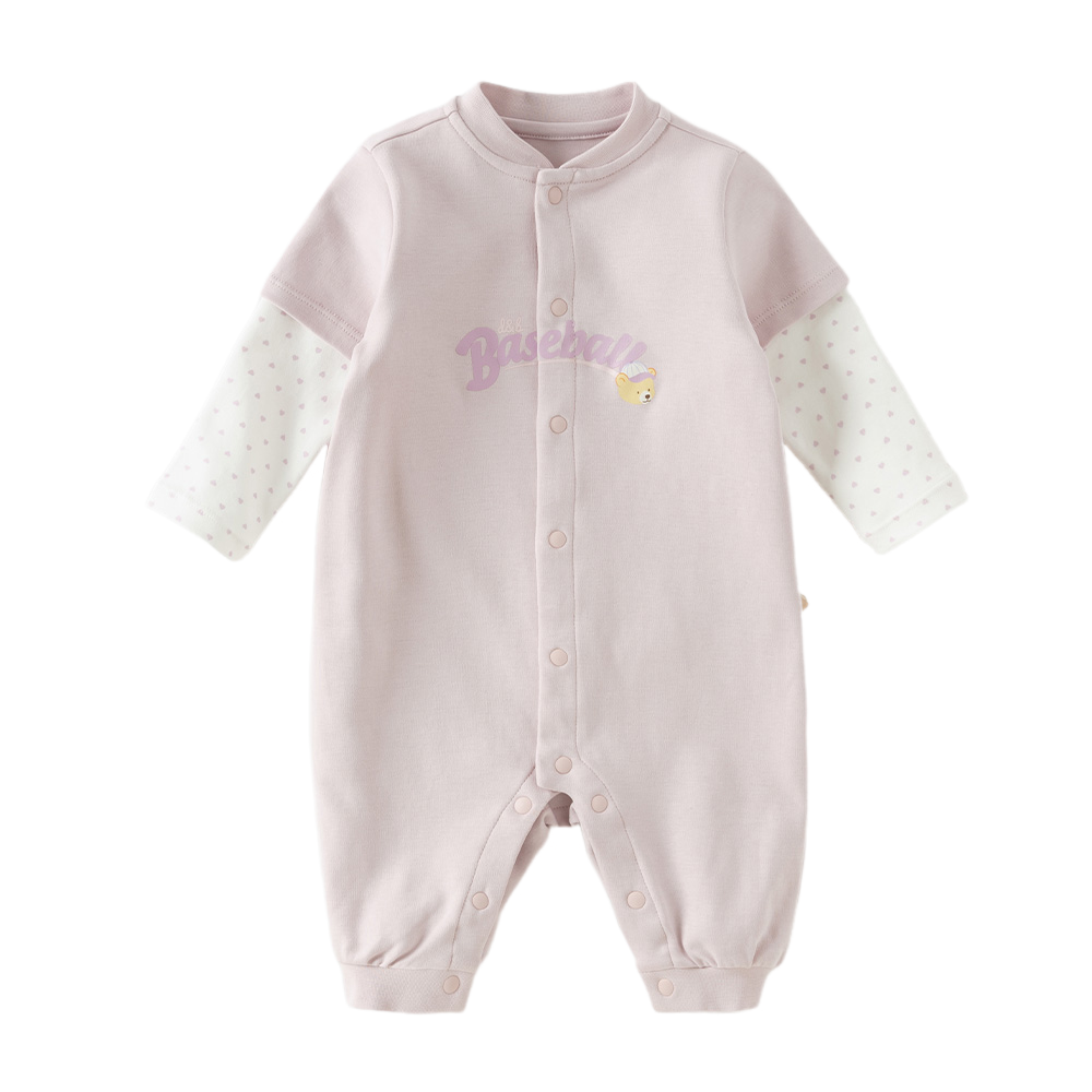 Dave&Bella Baby Girls/Boys Purple/Yellow Cozy Cotton Comfortable Simple Rompers