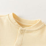 Dave&Bella Baby Girls/Boys Purple/Yellow Cozy Cotton Comfortable Simple Rompers