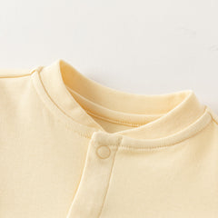 Dave&Bella Baby Girls/Boys Purple/Yellow Cozy Cotton Comfortable Simple Rompers