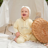 Dave&Bella Baby Girls/Boys Purple/Yellow Cozy Cotton Comfortable Simple Rompers