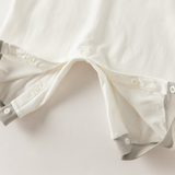 Dave&Bella Baby Boys Beige Cartoon Print Casual Soft Rompers