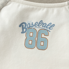 Dave&Bella Baby Boys Beige Cartoon Print Casual Soft Rompers