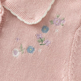 Dave&Bella Toddler Girls Pink Sweet Floral Embroidery Soft Comfortable Cardigans