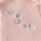 Dave&Bella Toddler Girls Pink Sweet Floral Embroidery Soft Comfortable Cardigans