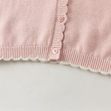 Dave&Bella Toddler Girls Pink Sweet Floral Embroidery Soft Comfortable Cardigans