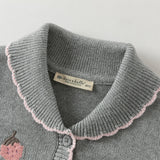 Dave&Bella Toddler Girls Gray Sweet Print Soft Comfortable Cotton Cardigans