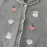 Dave&Bella Toddler Girls Gray Sweet Print Soft Comfortable Cotton Cardigans